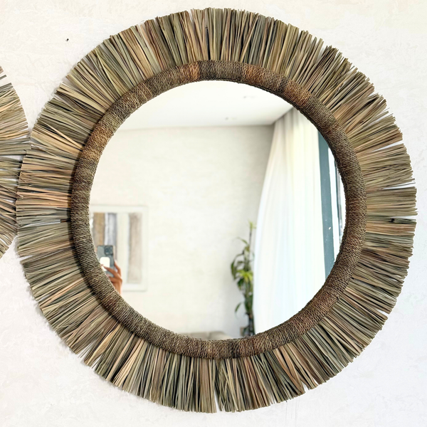 Miroir artisanal en palmier Izem - 3 tailles