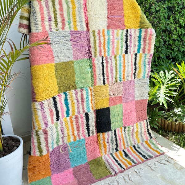 Tapis Azilal coloré 2,34m/1,72m - Ajbir