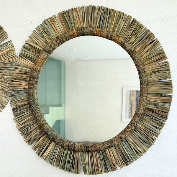 Miroir artisanal en palmier Izem - 3 tailles