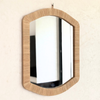 Miroir artisanal rectangulaire arrondi – Cadre en raphia naturel (3 tailles)