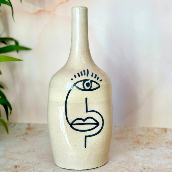 Vase bouteille Oudm bleu 2