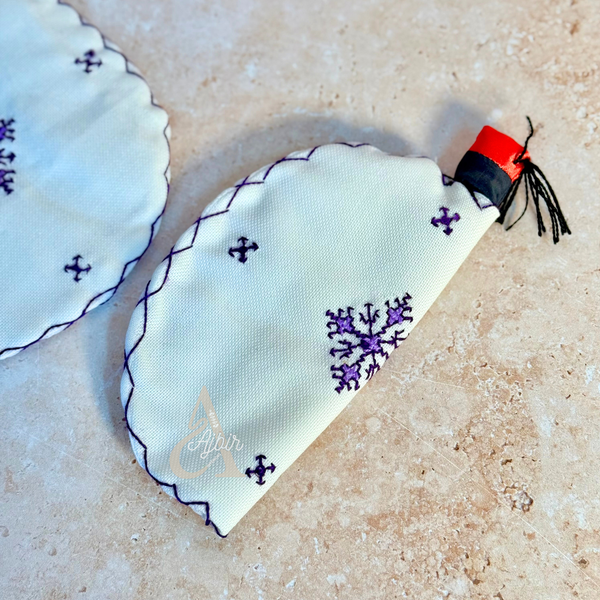Duo porte-théière et sous-théière artisanal Anir violet