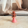 Porte bougie moderne rose moucheté