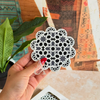 Pack 6 sous tasses Zellige noir et blanc fleur