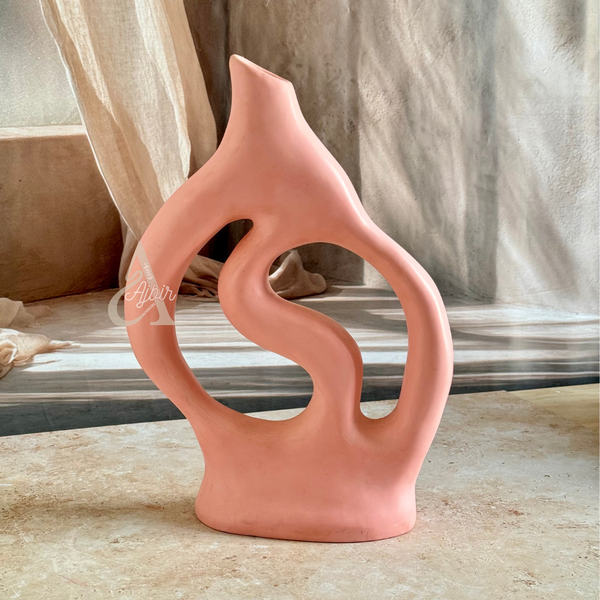 Vase artisanal mat rose clair Tafsut