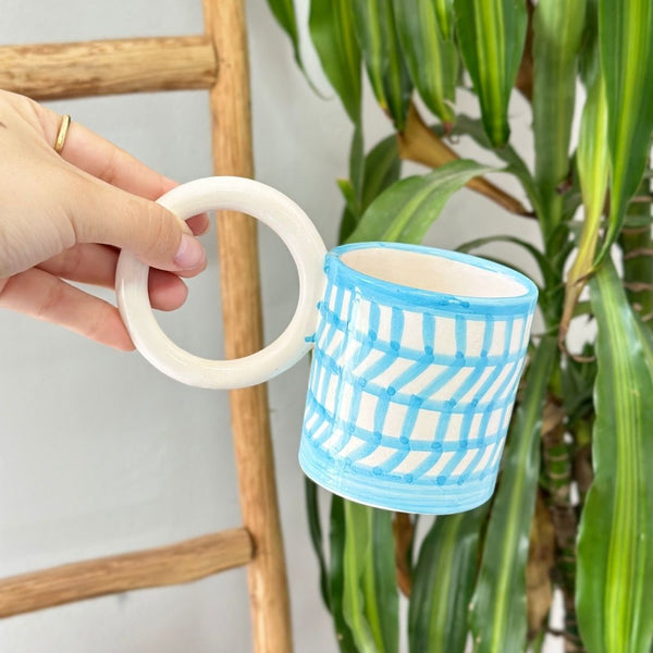 Mug blanc turquoise - Ajbir