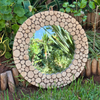 Miroir Rotins de bois rond 60cm