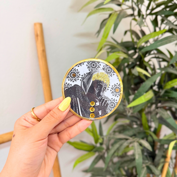 Sous tasse Admer gris à paillettes