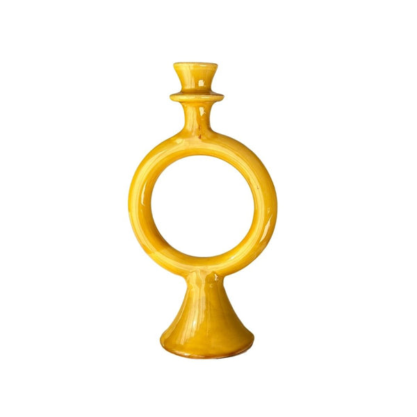 Porte bougie jaune moutarde - Ajbir