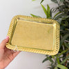 Plateau artisanal siniya rectangle doré