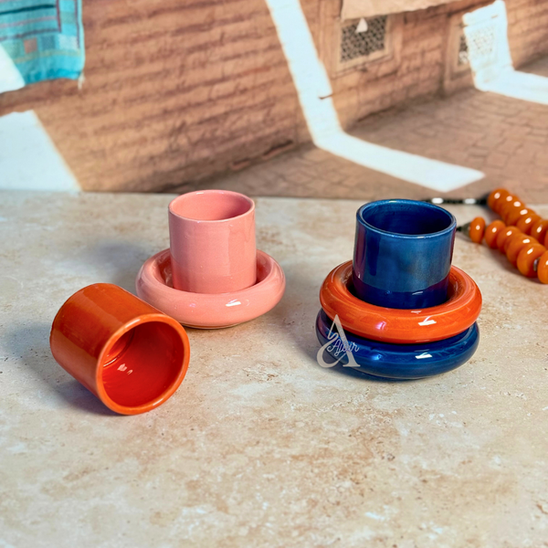 Tasse à café Asil en céramique artisanale avec sous-tasse