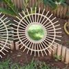 Miroir artisanal rond – Cadre en raphia naturel