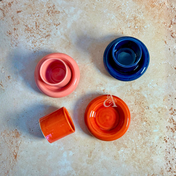 Tasse à café Asil en céramique artisanale avec sous-tasse