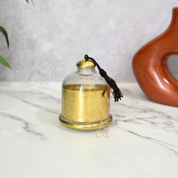 Cloche en verre et laiton