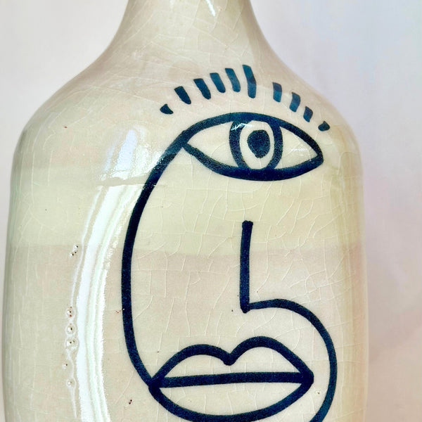 Vase bouteille Oudm bleu 2