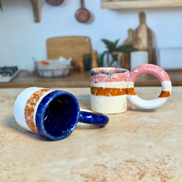 Mug Anzar blanc et rose