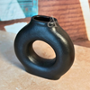 Vase Tafoukt noir mat texturé petit