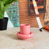 Tasse à café Asil en céramique artisanale avec sous-tasse