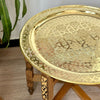 Table traditionnelle Marocaine en bois et laiton - Ajbir