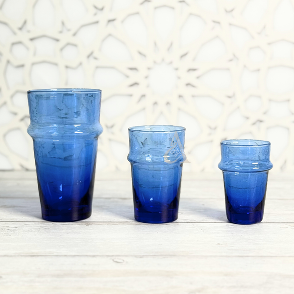 Set de 6 verres à thé beldi bleus