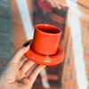 Tasse à café Asil en céramique artisanale avec sous-tasse