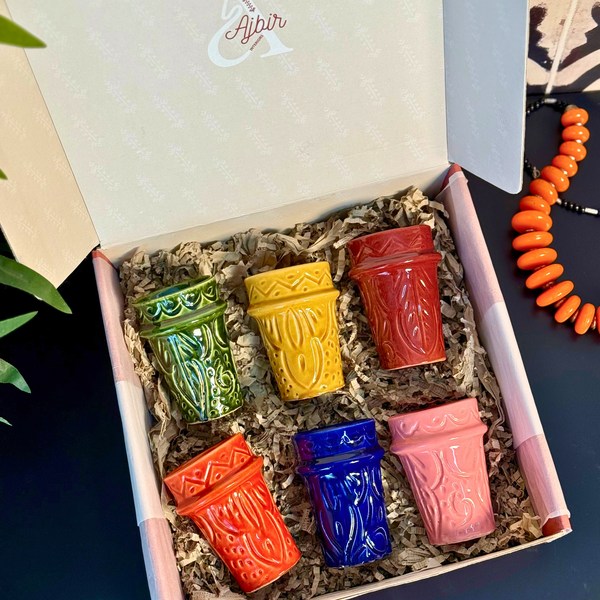 Coffret cadeau artisanal verres colorés Tizwelt