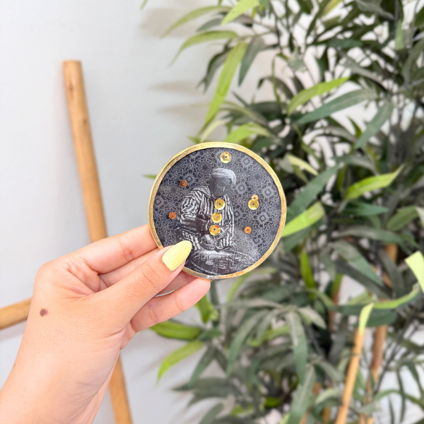 Sous tasse Ombrak noir à paillettes