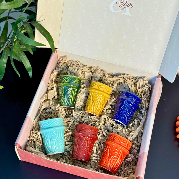 Coffret cadeau artisanal tasses colorées Tizwelt