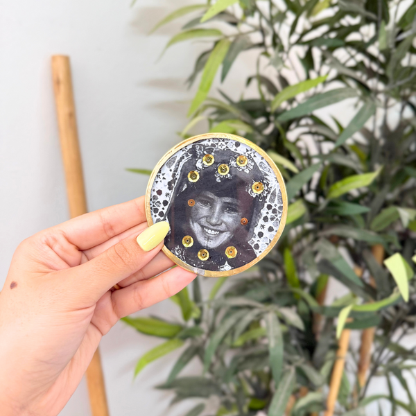 Sous tasse Khuda noir à paillettes