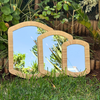 Miroir artisanal rectangulaire arrondi – Cadre en raphia naturel (3 tailles)