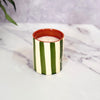 Bougie artisanale rayée en terre cuite parfum Oud