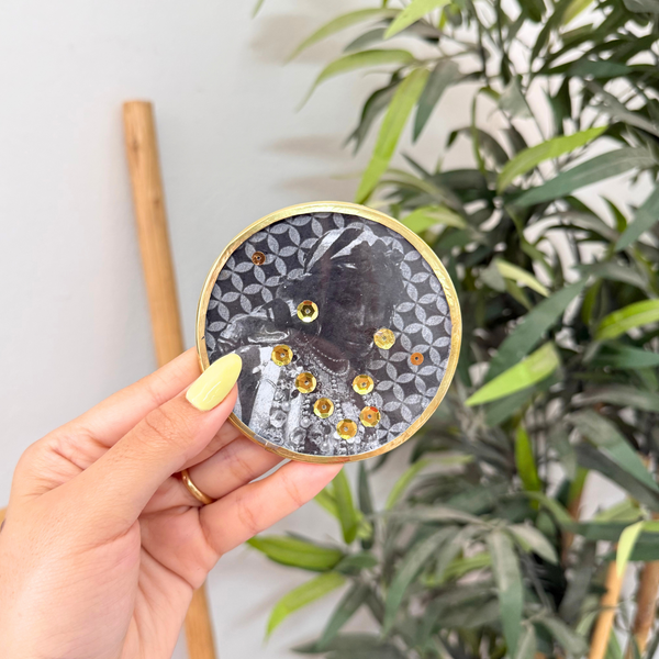 Sous tasse Bahta noir à paillettes