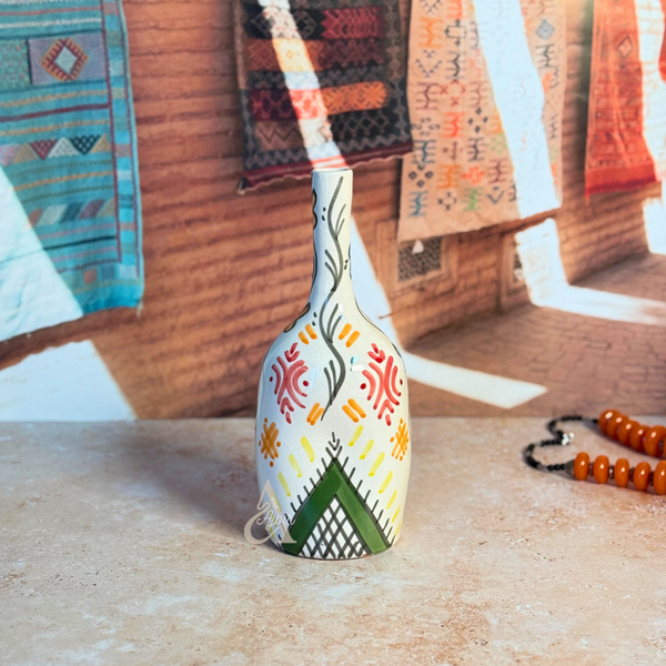 Vase bouteille Azday amazigh vert