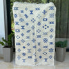 Tapis berbère Hanbal bleu amazigh 100% coton - 150cm/100cm
