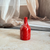 Petit vase bouteille rouge moucheté