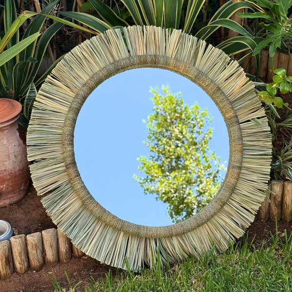 Miroir artisanal en palmier Izem - 3 tailles