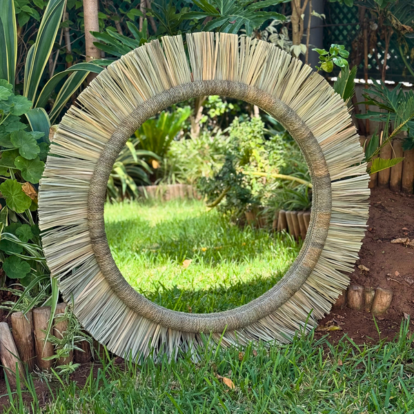 Miroir artisanal en palmier Izem - 3 tailles