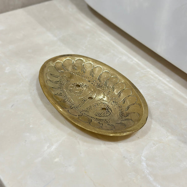 Porte savon Nakch doré en cuivre - Ajbir