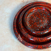 Set de 3 assiettes Amur en céramique artisanale Bordeaux moucheté