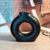 Vase Tafoukt noir mat texturé petit