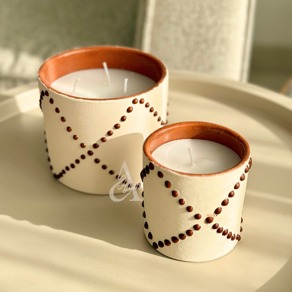 Bougie parfumée Fleur d’Oranger en céramique artisanale 8cm