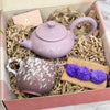Coffret cadeau artisanal théière mauve