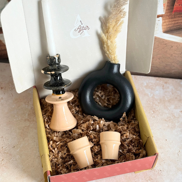 Coffret cadeau artisanal Anir Noir & Beige