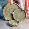 Plateau artisanal berbère Talount à pompons crème