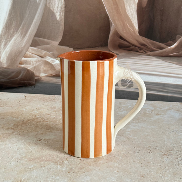 Carafe rayée crème et terracota Anzar