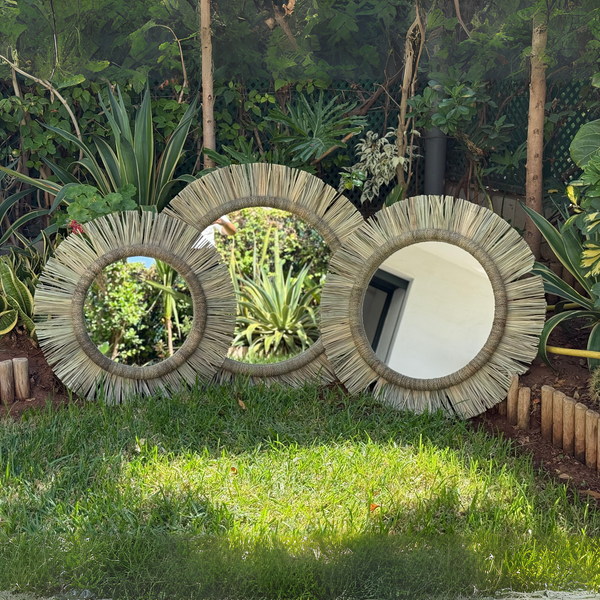 Miroir artisanal en palmier Izem - 3 tailles
