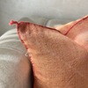 Grande housse de coussin artisanale Sabra (soie de cactus) saumon uni