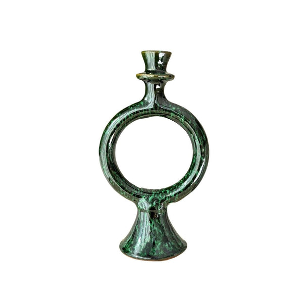 Porte bougie vert moucheté - Ajbir