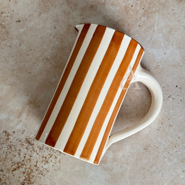 Carafe rayée crème et terracota Anzar