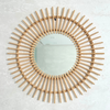 Miroir artisanal rond – Cadre en raphia naturel